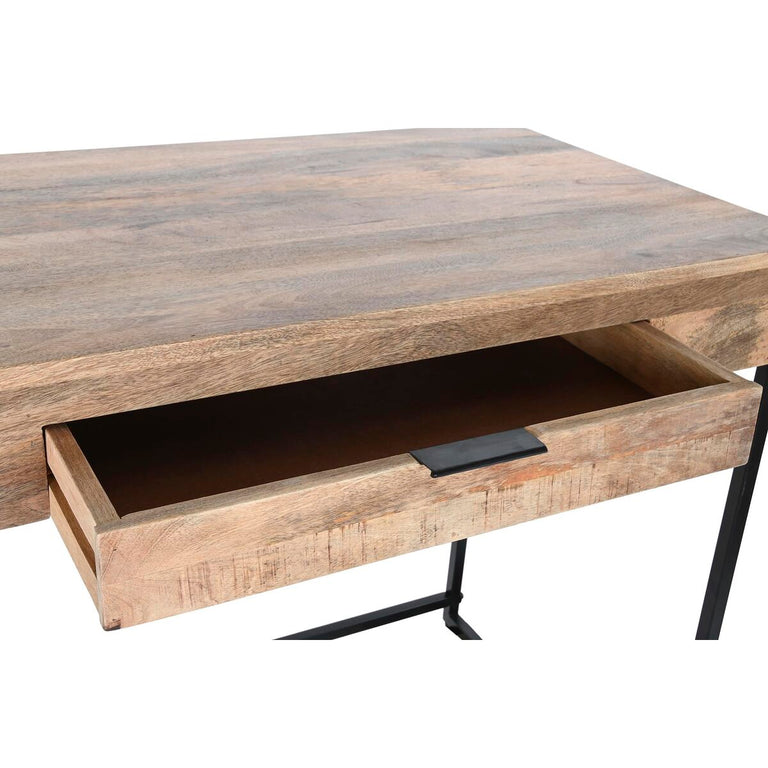 Bureau DKD Home Decor 150 x 60 x 85 cm Naturel Noir Métal Bois de manguier