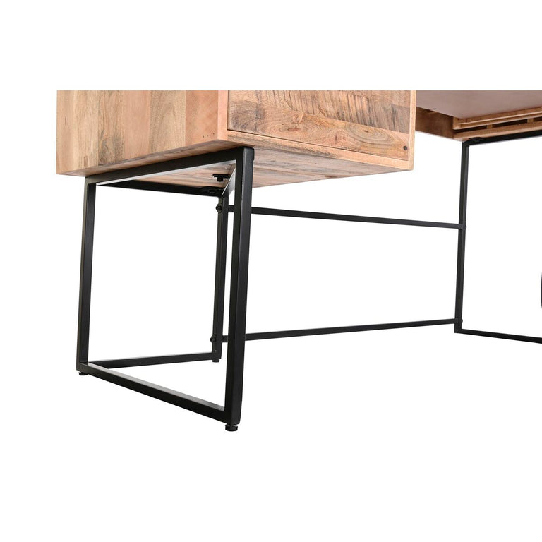 Bureau DKD Home Decor 150 x 60 x 85 cm Naturel Noir Métal Bois de manguier