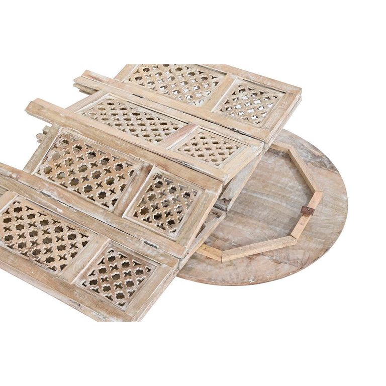 Table d'appoint DKD Home Decor 53 x 53 x 53 cm Marron Blanc Bois de manguier