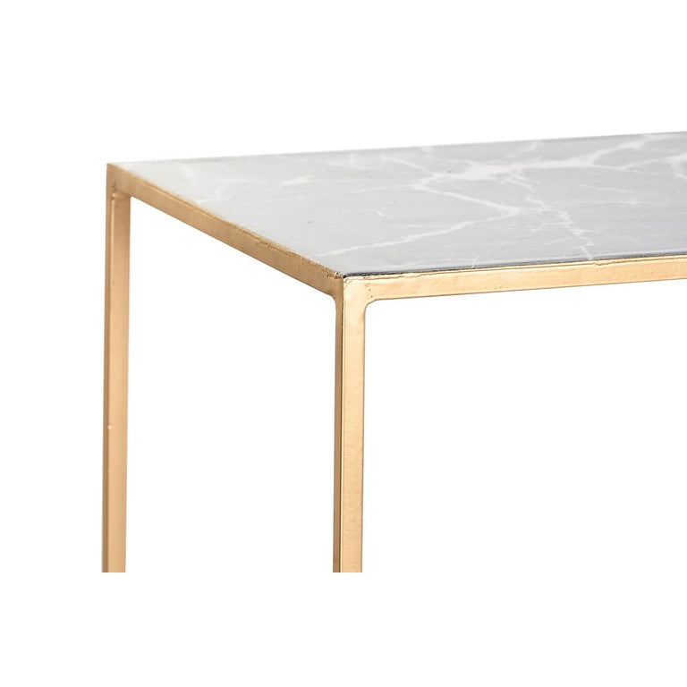 Jeu de 2 tables DKD Home Decor 100 x 28 x 80 cm Noir Doré Blanc Fer