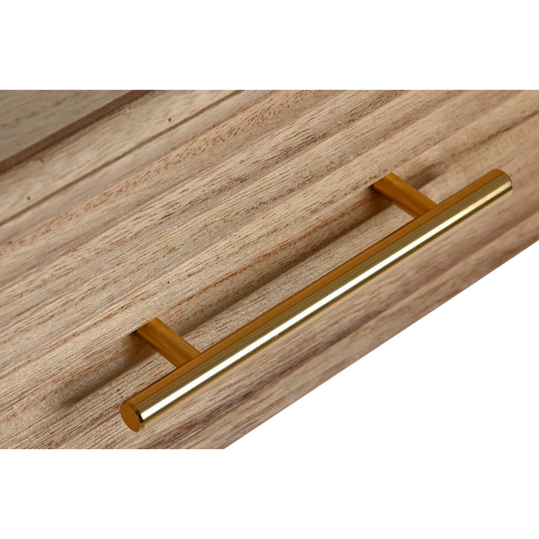 Console DKD Home Decor 100 x 40 x 76 cm Doré Marron Clair Bois de paulownia Bois MDF