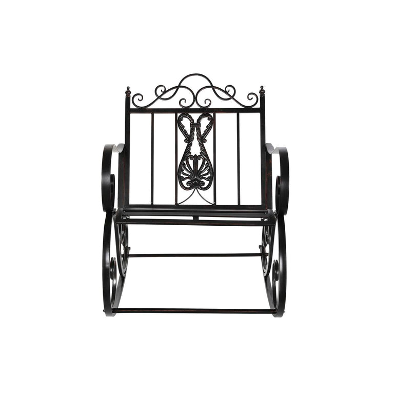 Fauteuil à Bascule DKD Home Decor Noir Métal Aluminium (63 x 89 x 92 cm)