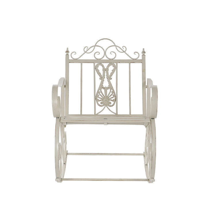 Fauteuil à Bascule DKD Home Decor Métal Aluminium Blanc (63 x 89 x 92 cm)