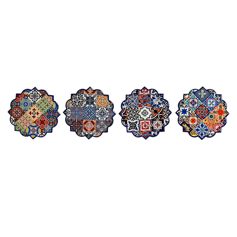 Dessous de verres DKD Home Decor 10,8 x 10,8 x 0,7 cm (4 Pièces)