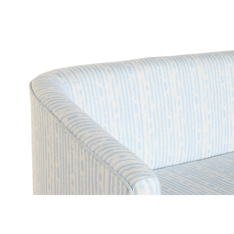 Canapé DKD Home Decor 130 x 68 x 78 cm Rayures Bleu Métal Blanc Bleu ciel méditerranéen