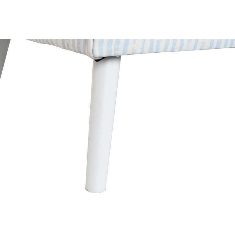 Canapé DKD Home Decor 130 x 68 x 78 cm Rayures Bleu Métal Blanc Bleu ciel méditerranéen