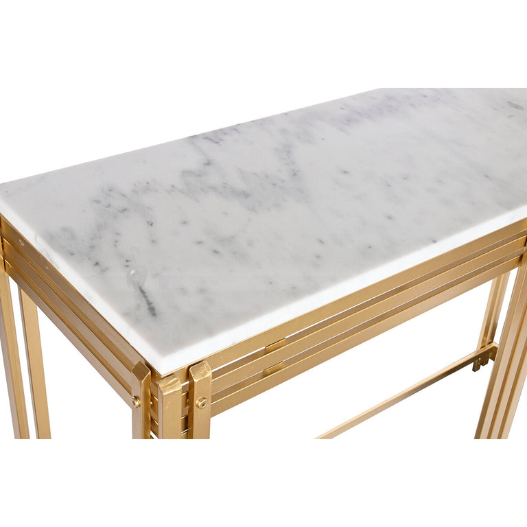 Console DKD Home Decor 120 x 40 x 81,5 cm Doré Métal Blanc Marbre