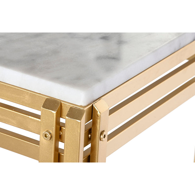 Console DKD Home Decor 120 x 40 x 81,5 cm Doré Métal Blanc Marbre