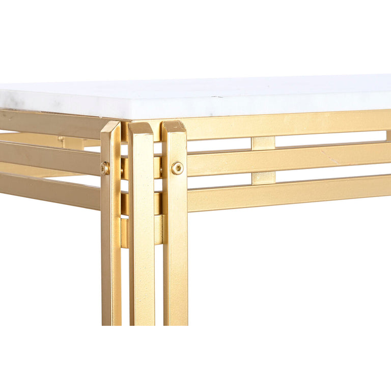 Console DKD Home Decor 120 x 40 x 81,5 cm Doré Métal Blanc Marbre