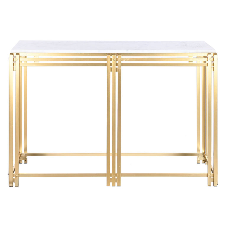 Console DKD Home Decor 120 x 40 x 81,5 cm Doré Métal Blanc Marbre