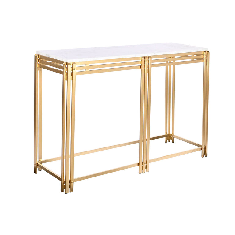 Console DKD Home Decor 120 x 40 x 81,5 cm Doré Métal Blanc Marbre