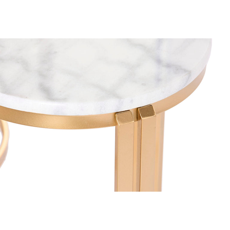 Jeu de 2 tables DKD Home Decor Doré Métal Blanc Marbre 40 x 40 x 55 cm