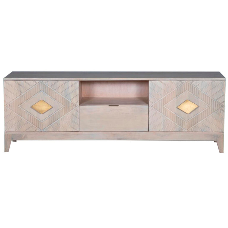 Meubles de télévision DKD Home Decor 175 x 40 x 60 cm Beige Métal Bois de manguier