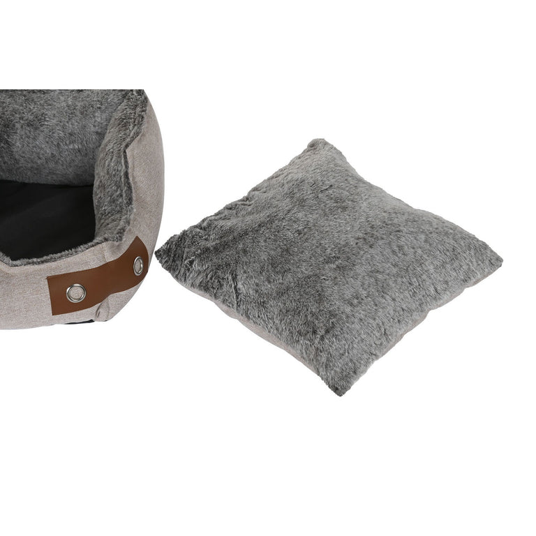 Lit pour animal domestique DKD Home Decor Beige Marron Blue marine 60 x 60 x 20 cm
