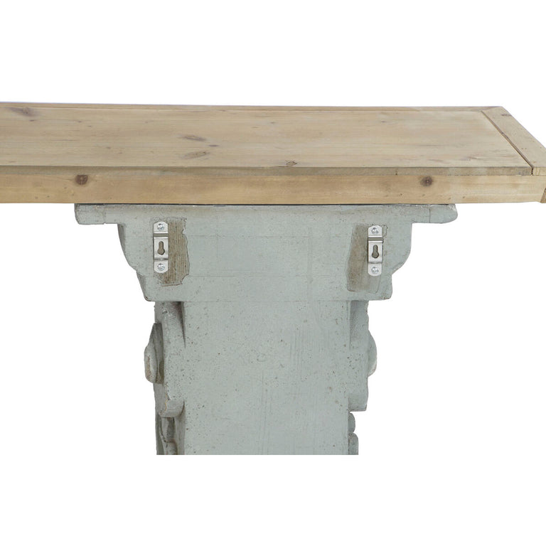 Table d'appoint DKD Home Decor 180 x 35 x 78 cm Sapin Naturel Gris