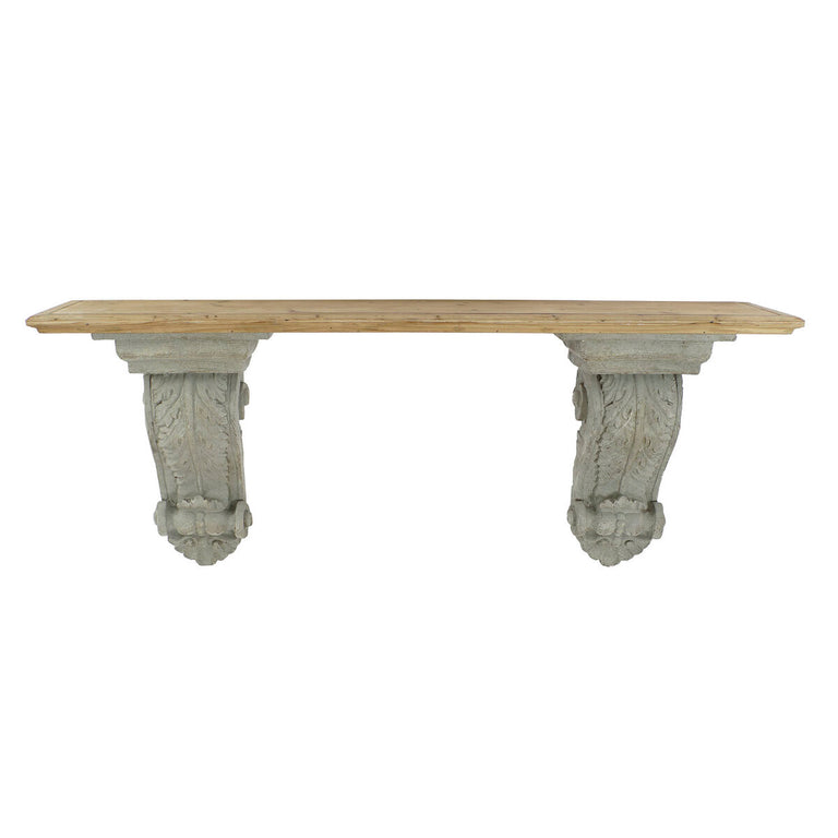 Table d'appoint DKD Home Decor 180 x 35 x 78 cm Sapin Naturel Gris