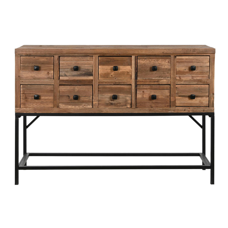 Console DKD Home Decor 120 x 34,5 x 85 cm Sapin Noir Métal Brun foncé