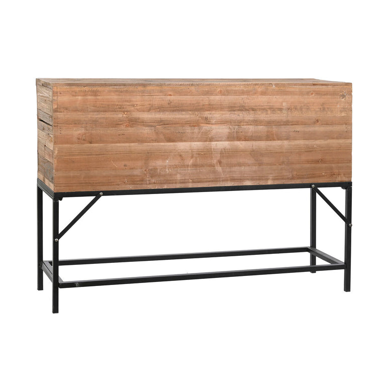 Console DKD Home Decor 120 x 34,5 x 85 cm Sapin Noir Métal Brun foncé