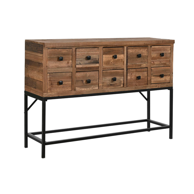 Console DKD Home Decor 120 x 34,5 x 85 cm Sapin Noir Métal Brun foncé