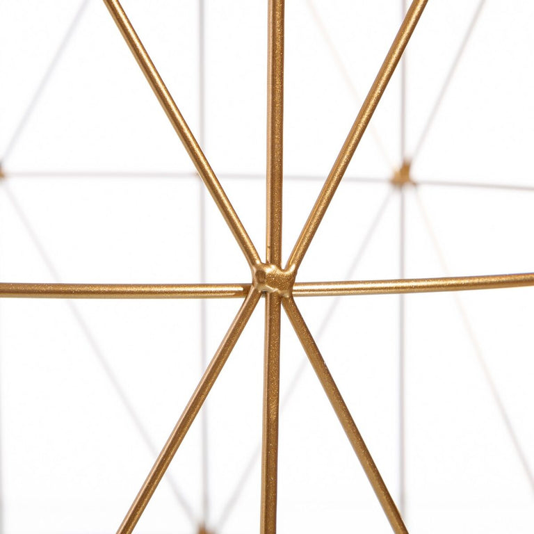 Table d'appoint 43 x 43 x 52 cm Doré Métal Blanc Marbre (2 Unités)