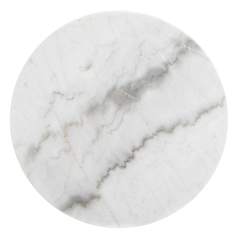 Table d'appoint 43 x 43 x 52 cm Doré Métal Blanc Marbre (2 Unités)
