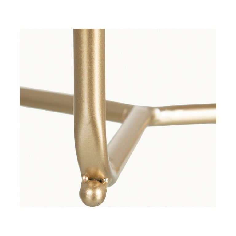 Table d'appoint 43,18 x 43,18 x 52 cm Doré Métal Blanc Marbre (2 Unités)