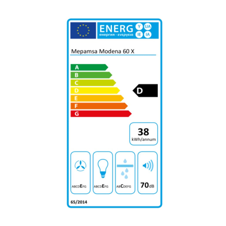 Hotte standard Mepamsa MODENA 60 60 cm 400 m3/h 71 dB 280W