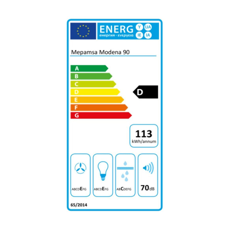 Hotte standard Mepamsa 110.0150.999 90 cm 400 m3/h 71 dB 280W Acier