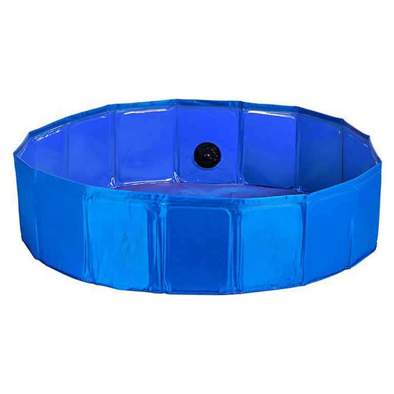 Piscine Démontable Animaux de compagnie Bleu Polyester Plastique (80 x 20 x 80 cm)