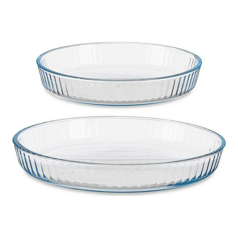 Plat de Four Transparent Verre Borosilicaté (2 pcs)