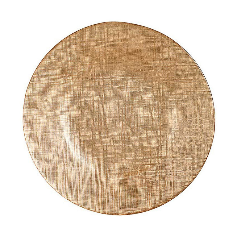 Assiette plate Doré verre (21 x 2 x 21 cm)