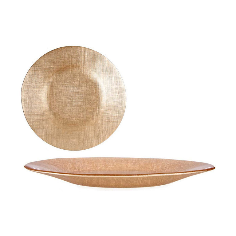 Assiette plate Doré verre (21 x 2 x 21 cm)