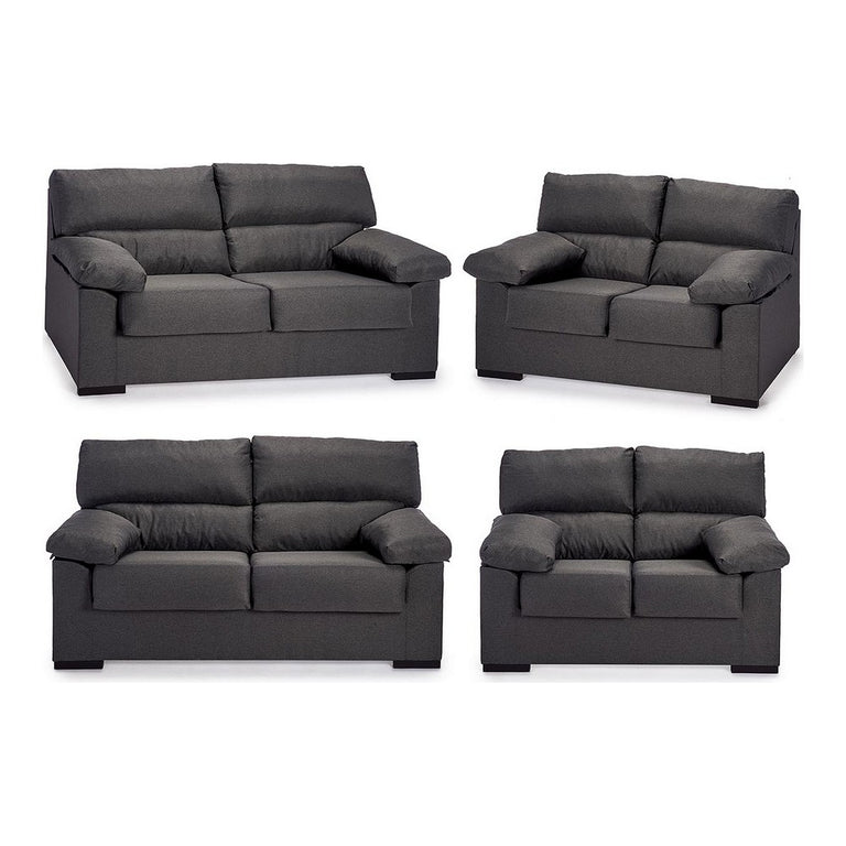 Lot Berlin Canapé Bois de pin Gris foncé (2 pcs)