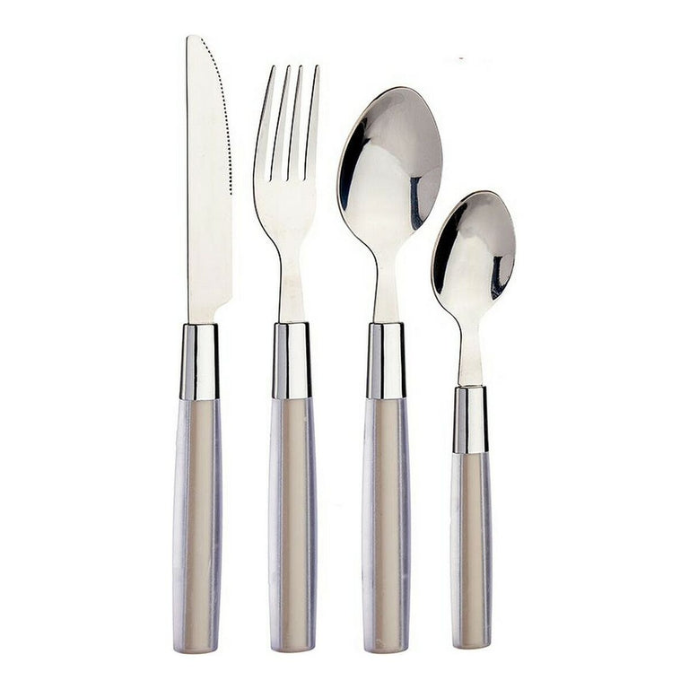 Ensemble de Couverts Argenté Marron Acier inoxydable 16 Pièces