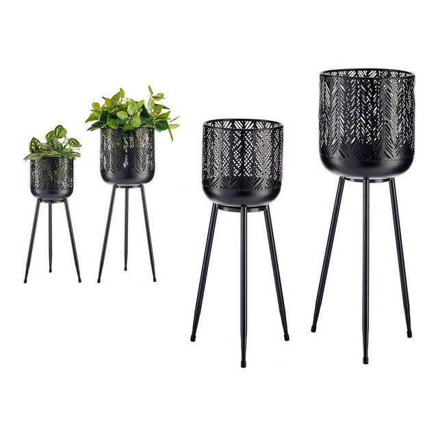 Set de pots Noir Métal (2 pcs)
