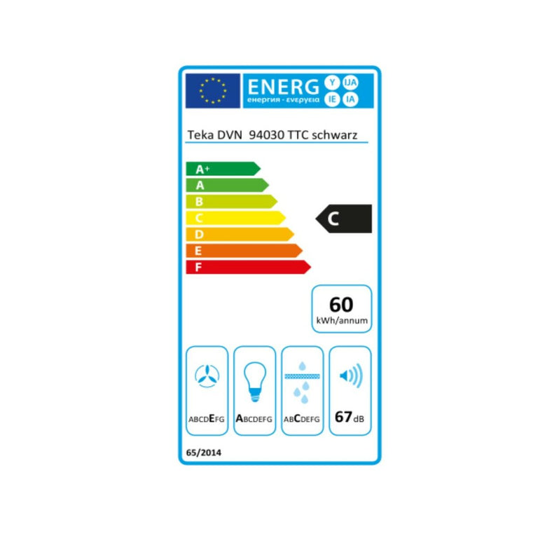 Hotte standard Teka 477801080 90 cm 445 m³/h C Noir