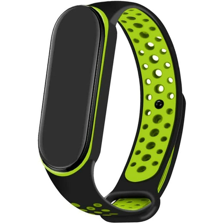 Bracelet à montre Cool Xiaomi Mi Band 5 , 6, 7, Amazfit Band 5 Noir Vert