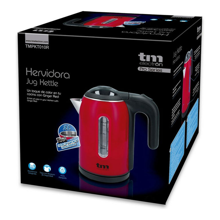 Bouilloire Électrique avec Voyant LED TM Electron Rouge Acier inoxydable