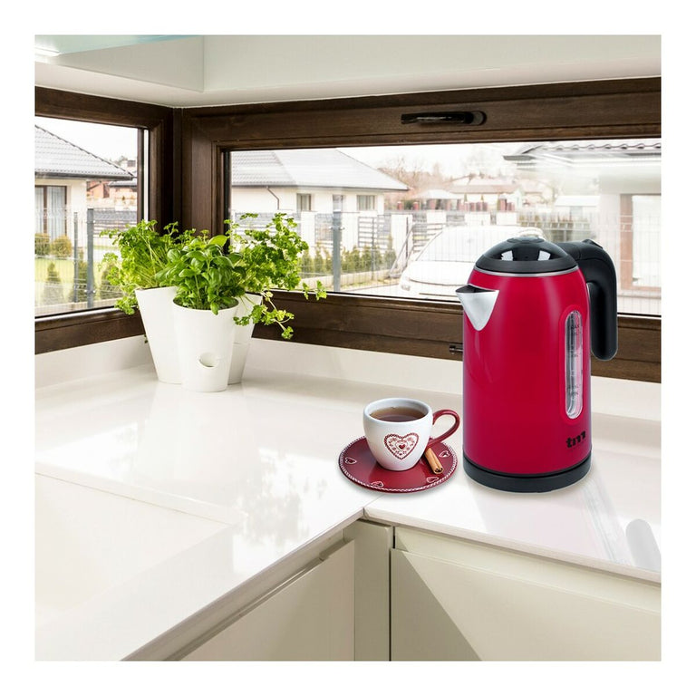 Bouilloire Électrique avec Voyant LED TM Electron Rouge Acier inoxydable