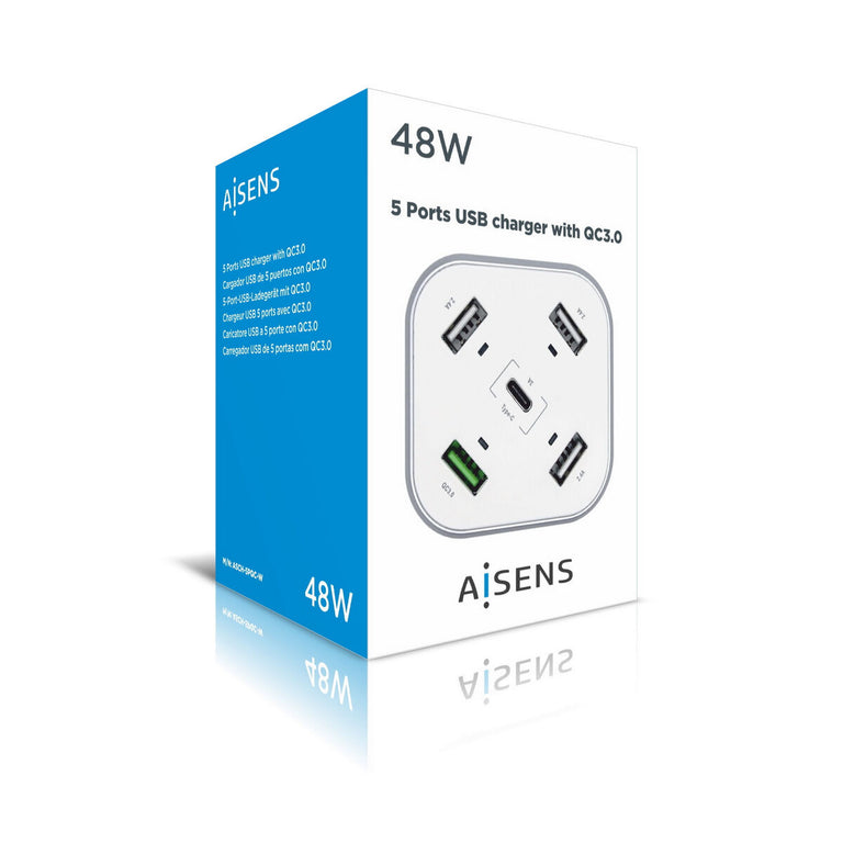 Chargeur USB Aisens Blanc 48W
