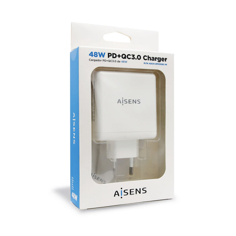Chargeur Voiture Mur Aisens PD 3.0 48 W USB-C Blanc