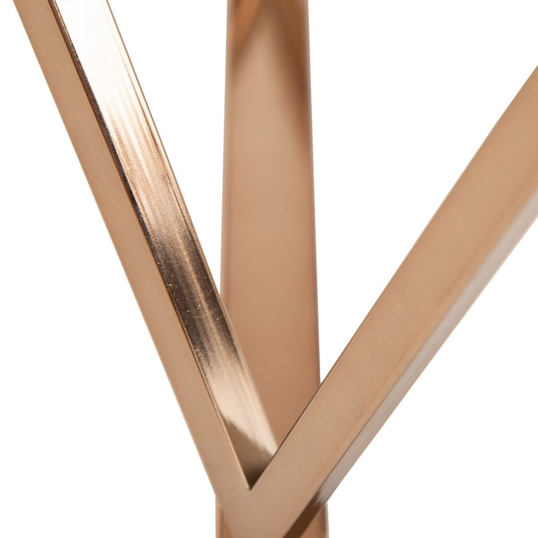 Table d'appoint 56 x 56 x 56 cm Doré Métal Bois Blanc