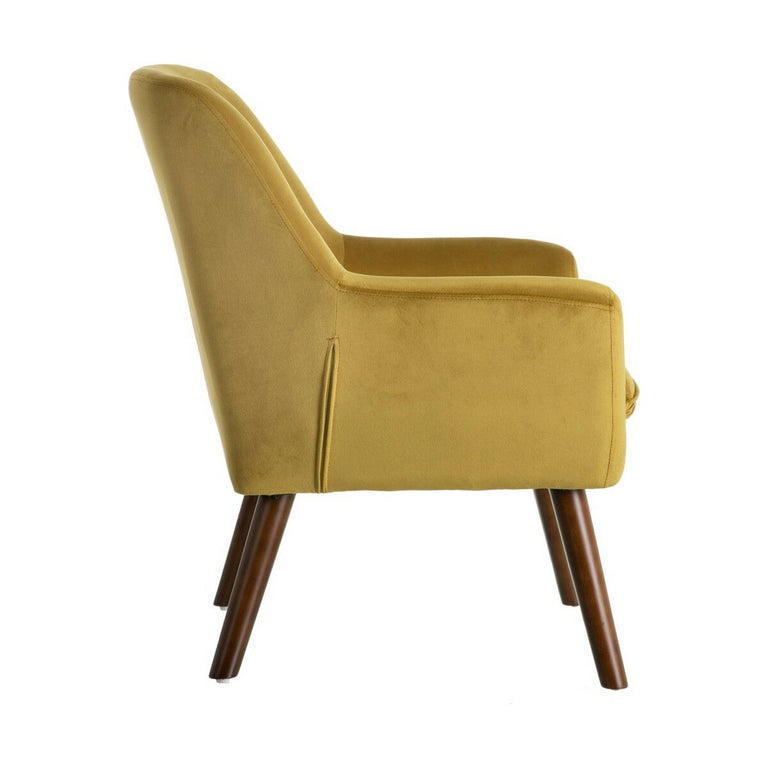 Fauteuil 67 x 67 x 81,5 cm Tissu Synthétique Bois Moutarde