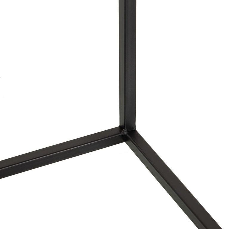 Table d'appoint Noir Métal Blanc Marbre 50 x 50 x 55 cm