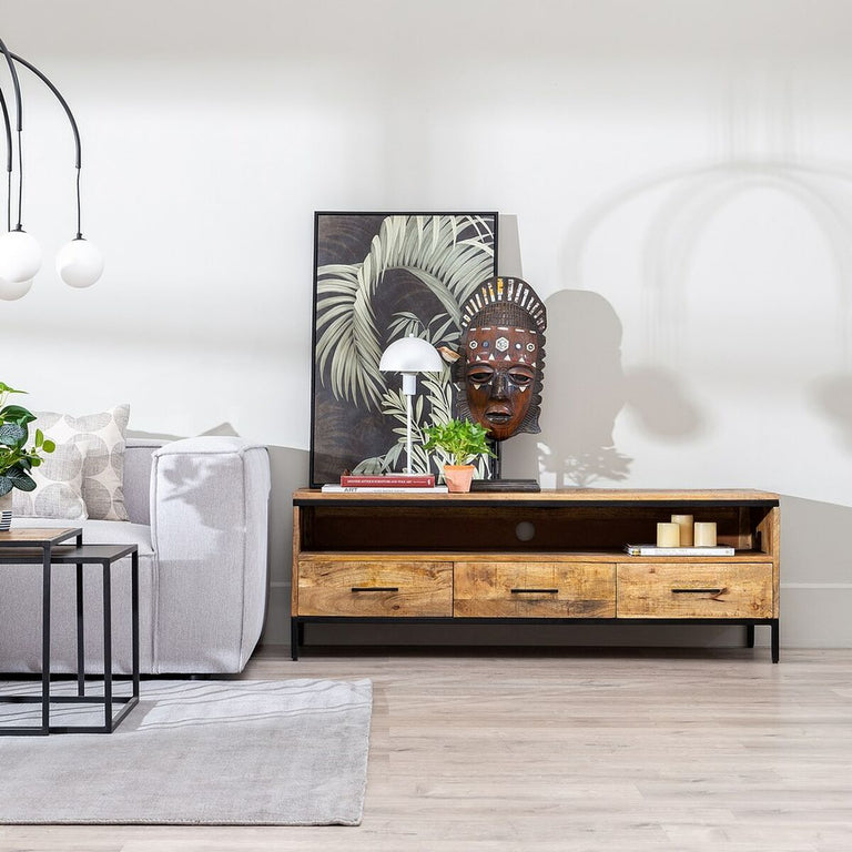 Meubles de télévision AVA 148 x 45 x 50 cm Naturel Bois de manguier