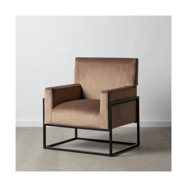 Fauteuil 74 x 67 x 87,5 cm Tissu Synthétique Métal Taupe