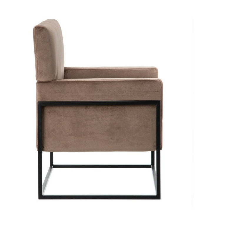 Fauteuil 74 x 67 x 87,5 cm Tissu Synthétique Métal Taupe