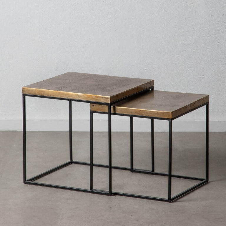 Table d'appoint Noir 50 x 50 x 50 cm Cuivre
