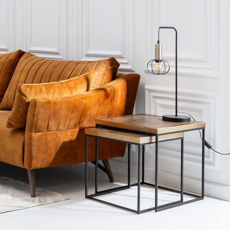 Table d'appoint Noir 50 x 50 x 50 cm Cuivre