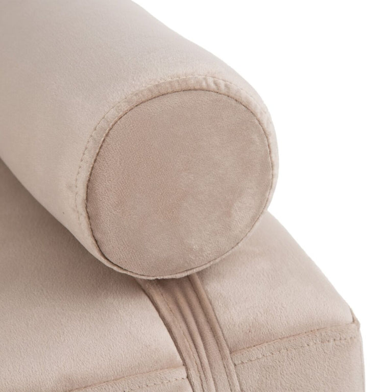 Canapé chaise longue 140 x 59 x 42 cm Beige Métal Bois